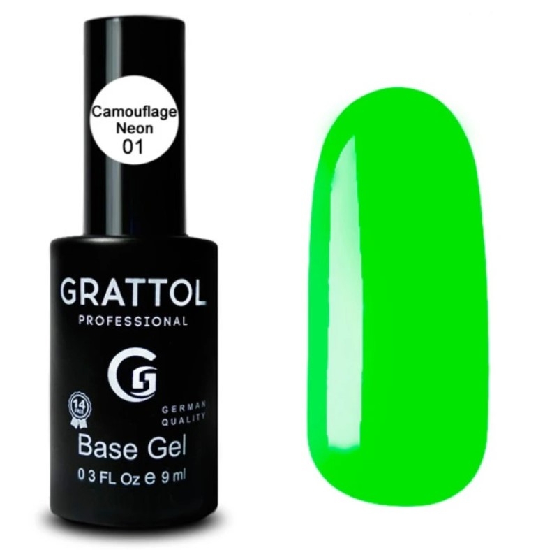 Камуфлирующая база для гель-лака Grattol, Camouflage Neon №1