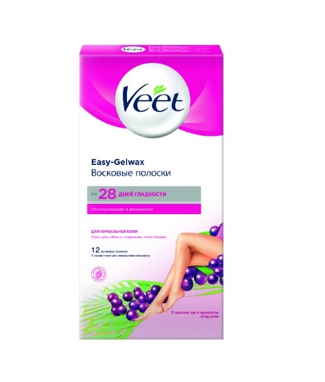 VEET Восковые полоски для нормальной кожи c технологией Easy